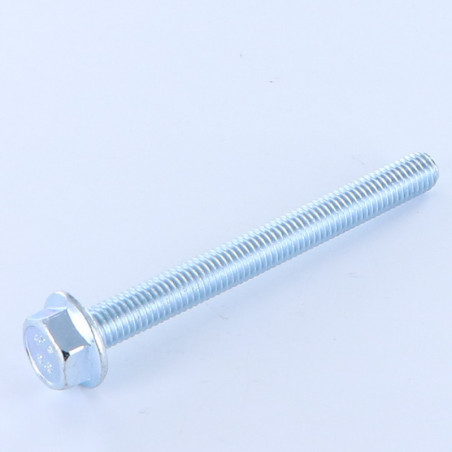 1 x Tornillo metales cabeza hexagonal M6X50 resalto reborde dentado Clase 8.8 Acero cincado blanco roscado parcial