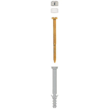 1 x EQUIPO Fijación WC Tornillos Latón 6X65 Fischer