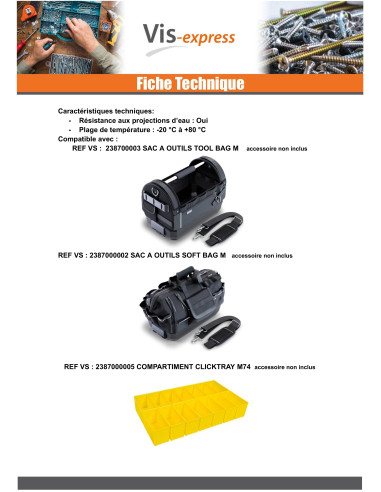 1 x BAC con HERRAMIENTAS CLICKTRAY M74