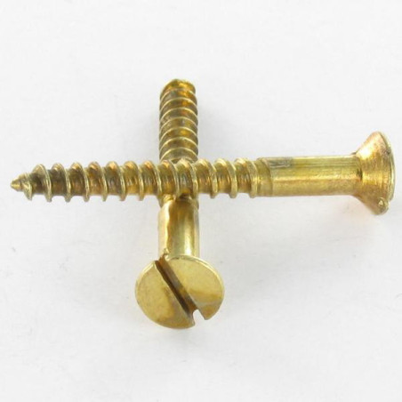 1 x Tornillo madera cabeza fresada/testa svasat ranura 3X16 Acero latonado microtornillo
