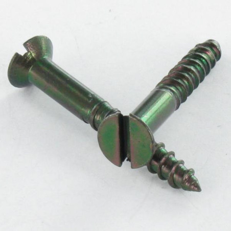 1 x Tornillo madera cabeza fresada/testa svasat ranura 3X25 Acero cincado negro microtornillo