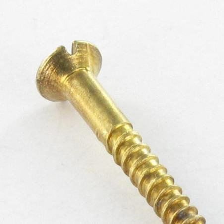 1 x Tornillo madera cabeza fresada/testa svasat ranura 3.5X30 Acero latonado
