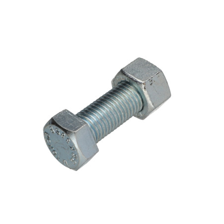 50 x Perno (vendido con tuerca) cabeza hexagonal M16X50 Clase 8.8 SB Acero cincado blanco óxido