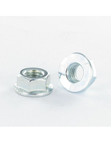 1 x Tuerca reborde liso M5 Acero cincado blanco