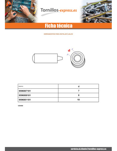 1 x Herramientas de instalación con ojal para...