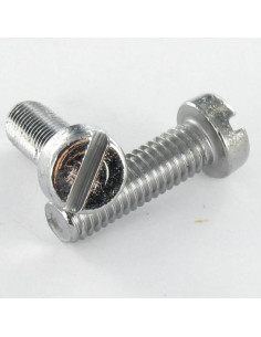 Tornillo metales Latón niquelado cabeza cilíndrica ranura...