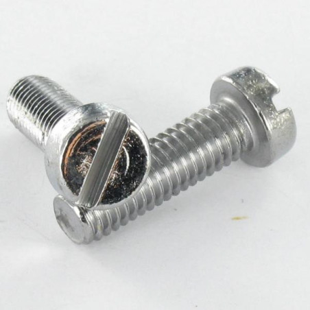 1 x Tornillo metales Latón niquelado cabeza cilíndrica ranura M6X35 10 MICRAS