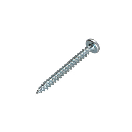 1 x Tornillo madera aglomerado cabeza redonda Pozi PZ5 6X45 Acero cincado blanco