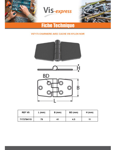 1 x Bisagra con Embellecedor Tornillo 79X41...
