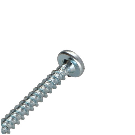 1 x Tornillo madera aglomerado cabeza redonda Pozi PZ4 4X35 Acero cincado blanco