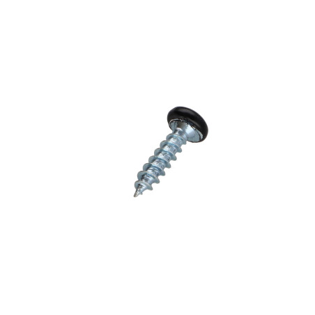 1 x Tornillo madera aglomerado cabeza redonda Pozi PZ4 3.5X15 Acero cincado blanco lacado negro RAL9005 negro intenso