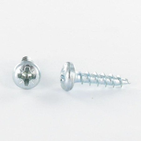 1 x Tornillo madera aglomerado cabeza redonda Pozi PZ4 4X20 Acero cincado blanco óxido
