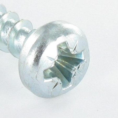 1 x Tornillo madera aglomerado cabeza redonda Pozi PZ4 4X20 Acero cincado blanco óxido