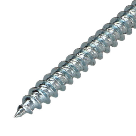 1 x Tornillo madera aglomerado cabeza redonda Pozi PZ5 6X30 Acero cincado blanco