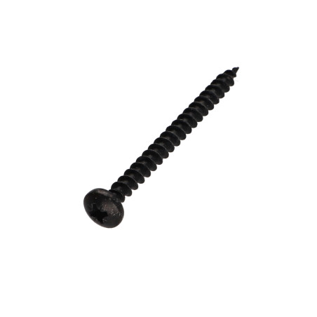 1 x Tornillo madera aglomerado cabeza redonda Pozi PZ4 5X60 Acero cincado negro