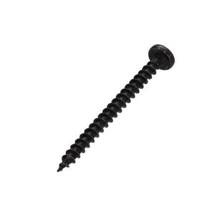 1 x Tornillo madera aglomerado cabeza redonda Pozi PZ4 5X60 Acero cincado negro