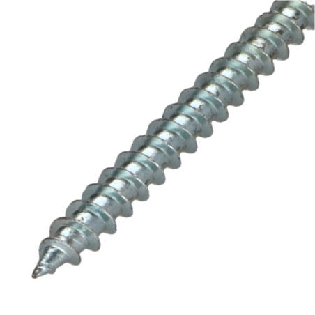 1 x Tornillo madera aglomerado cabeza redonda Pozi PZ5 6X80 roscado en 48 Acero cincado blanco