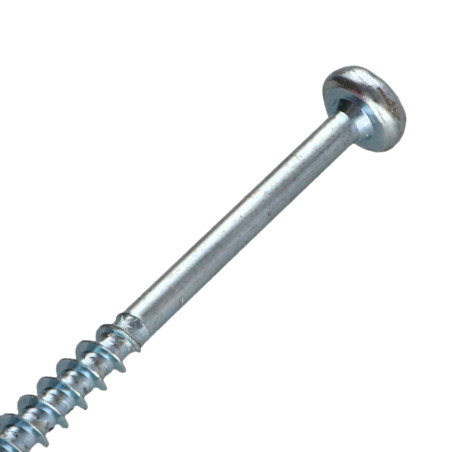 1 x Tornillo madera aglomerado cabeza redonda Pozi PZ5 6X100 roscado en 60 Acero cincado blanco