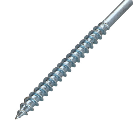 1 x Tornillo madera aglomerado cabeza redonda Pozi PZ5 6X100 roscado en 60 Acero cincado blanco