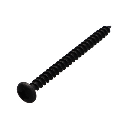 1 x Tornillo madera aglomerado cabeza redonda Pozi PZ4 5X60 Acero cincado níquel negro reforzado - Alta resistencia a la