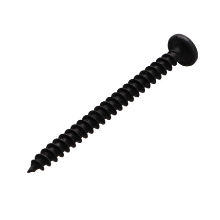 1 x Tornillo madera aglomerado cabeza redonda Pozi PZ4 5X60 Acero cincado níquel negro reforzado - Alta resistencia a la