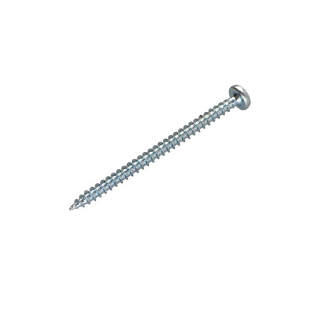 1 x Tornillo madera aglomerado cabeza redonda Pozi PZ5 6X60 Acero cincado blanco