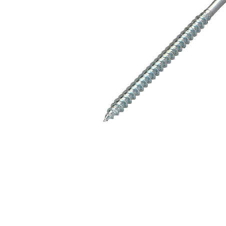 1 x Tornillo madera aglomerado cabeza redonda Pozi PZ4 4X80 roscado en 48 Acero cincado blanco