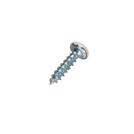 1 x Tornillo madera aglomerado cabeza redonda Pozi PZ4 3.5X15 Acero cincado blanco lacado blanco RAL9010 blanco puro