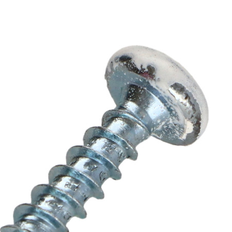 1 x Tornillo madera aglomerado cabeza redonda Pozi PZ4 3.5X15 Acero cincado blanco lacado blanco RAL9010 blanco puro