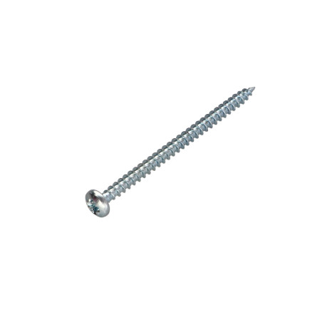 1 x Tornillo madera aglomerado cabeza redonda Pozi PZ4 4.5X60 Acero cincado blanco