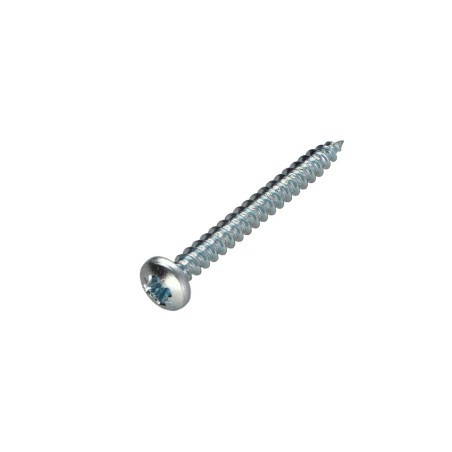 1 x Tornillo madera aglomerado cabeza redonda Pozi PZ4 4.5X40 Acero cincado blanco