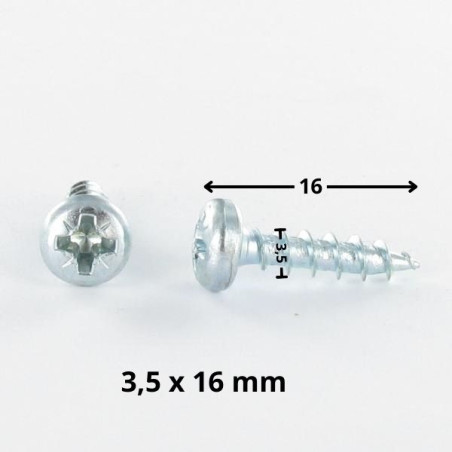 1 x Tornillo madera aglomerado cabeza redonda Pozi PZ4 3.5X16 Acero cincado blanco
