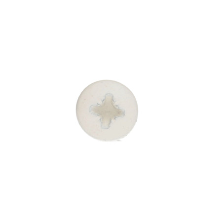 1 x Tornillo madera aglomerado cabeza redonda Pozi PZ4 5X50 Acero cincado blanco lacado blanco RAL9010 blanco puro
