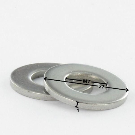 1 x Arandela plano 7X27X1 Aluminio