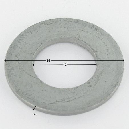 1 x Arandela plano M12X36X4 fuerte resistencia a la corrosión Acero galvanizado en caliente