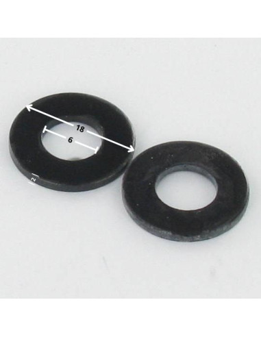 1 x Arandela plano 6X18X2 Acero cincado negro