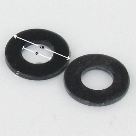 1 x Arandela plano 6X18X2 Acero cincado negro