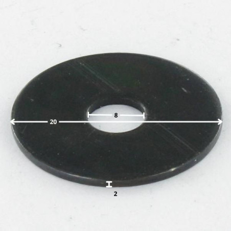1 x Arandela plano 8X20X2 Acero bruto Zincado níquel negro 480 hbs sin óxido rojo - Negro reforzado alta resistencia a