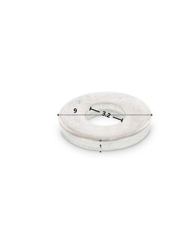 1 x Arandela grueso 3.2X9X1 Inoxidable A2