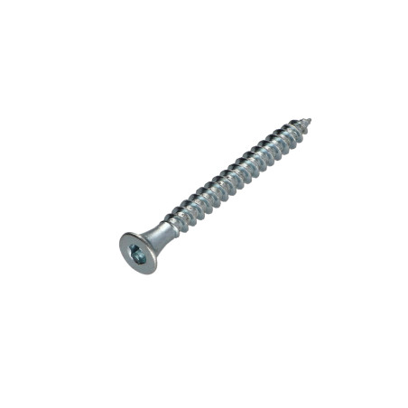 1 x Tornillo madera aglomerado FHC cabeza fresada cavidad hexagonal hueca 6X60 dentado Llave 4 Acero cincado blanco