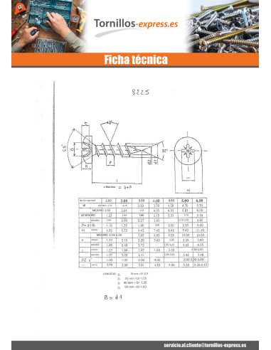 1 x Tornillo madera aglomerado Inoxidable A2...