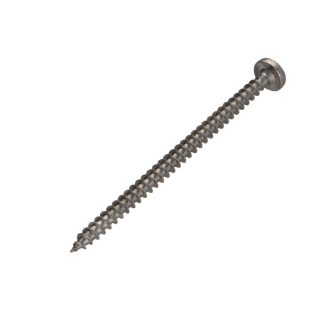 1 x Tornillo madera aglomerado Inoxidable A2 cabeza redonda Pozi 6X90 roscado total