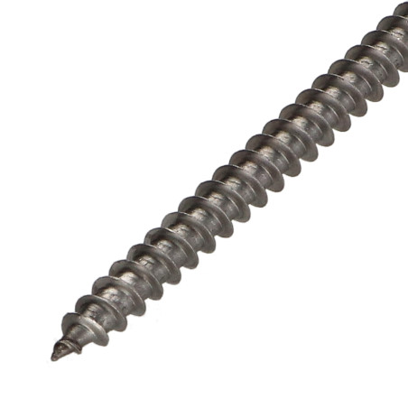 1 x Tornillo madera aglomerado Inoxidable A2 cabeza redonda Pozi 6X90 roscado total