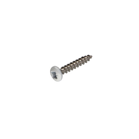 1 x Tornillo madera aglomerado Inoxidable A2 cabeza redonda Pozi 3.5X20 lacado blanco