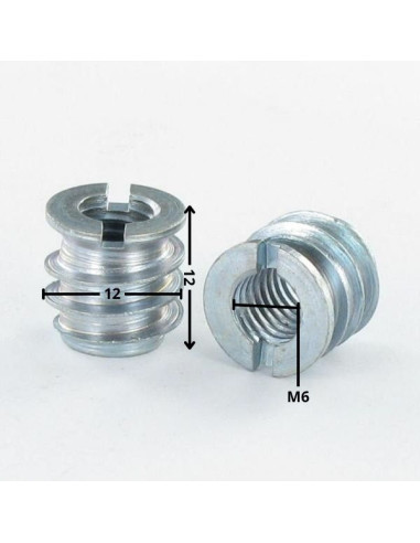 1 x Inserto ranura Acero bruto M6 12X12