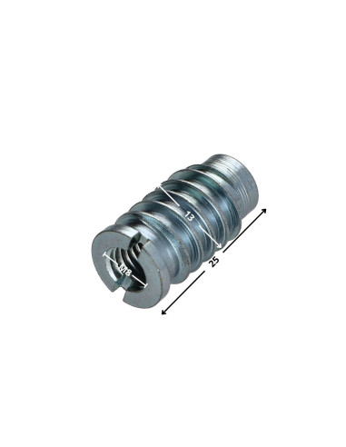 1 x INSERTO ROSCADO PARA MADERA M8 13X25 Acero...