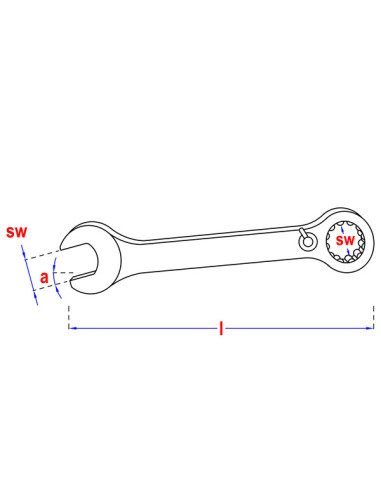 1 x Llave de trinquete 11X168
