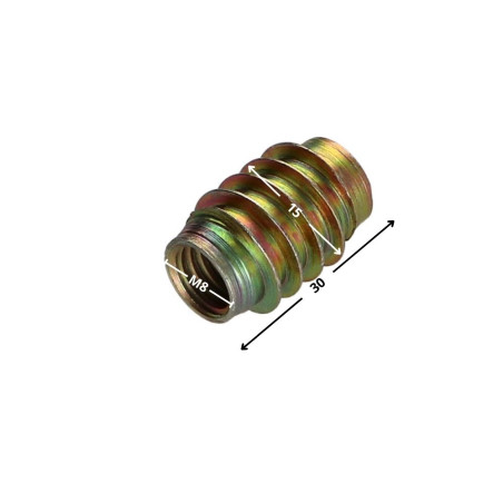 1 x Inserto sin ranura Bicromato M8 15X30