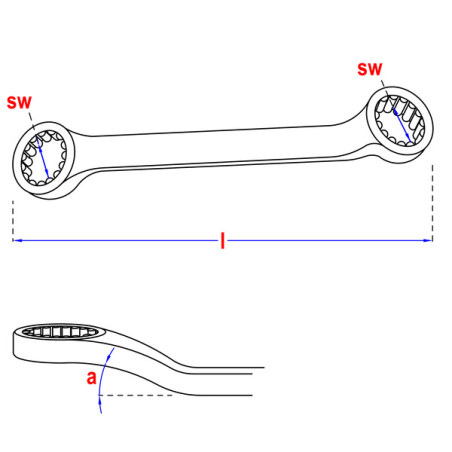 1 x Llave poligonal 16X17