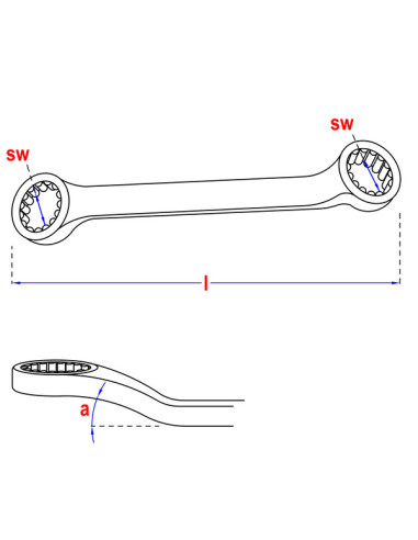 1 x Llave poligonal 6X7